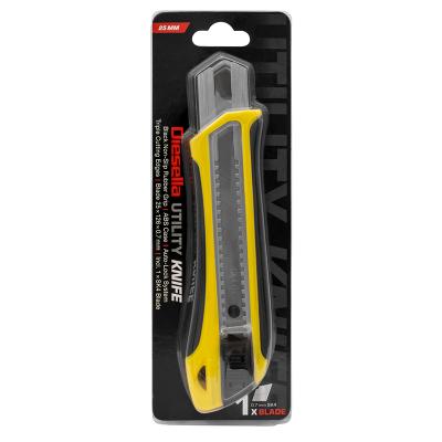 Kniv med Non-Slip gummigreb, 25 mm knivblad og autolås